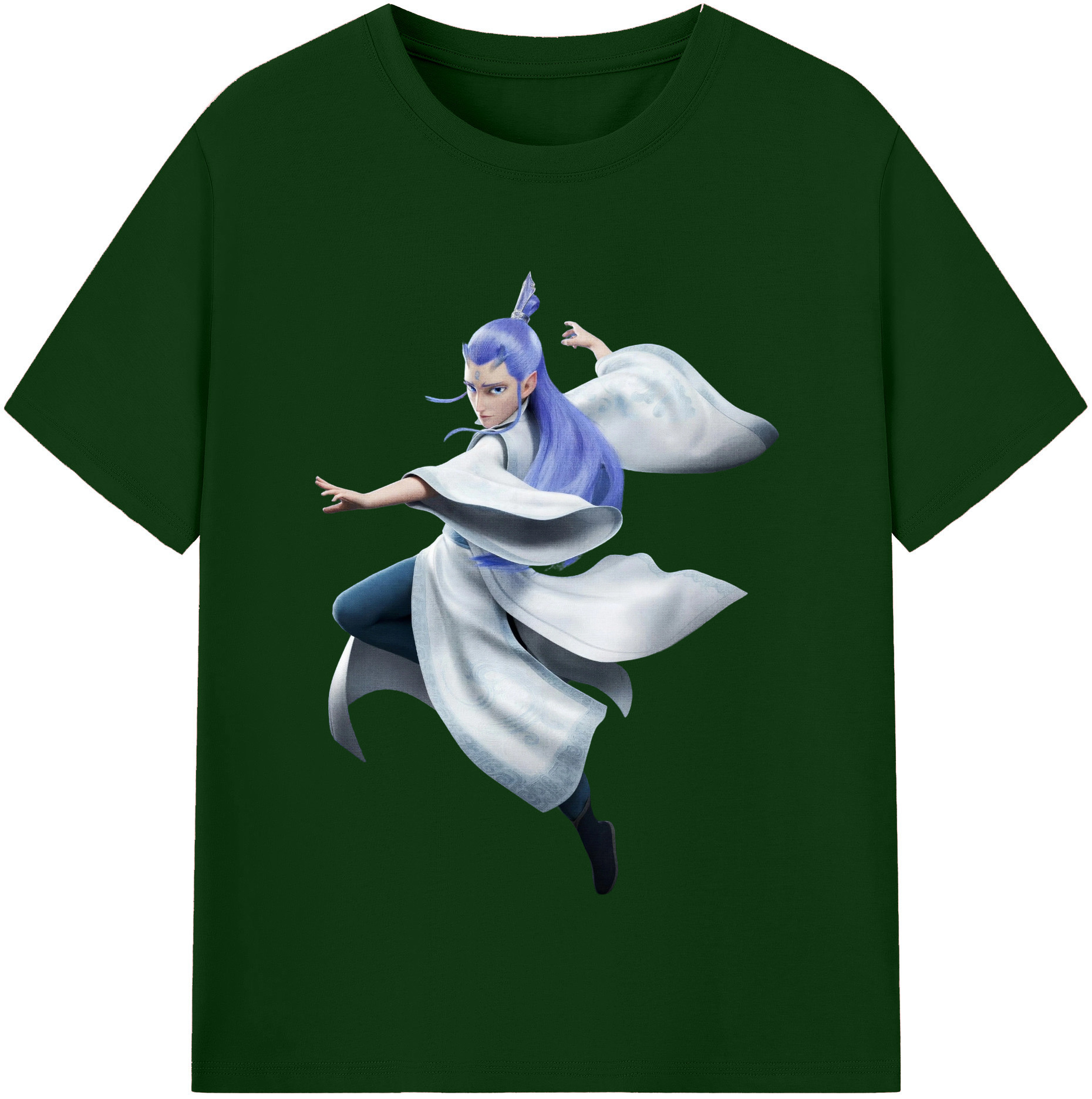 （画像用） Ne Zha 2 ナタ 魔童の大暴れ 綿100％半袖Tシャツ（フロントプリント）